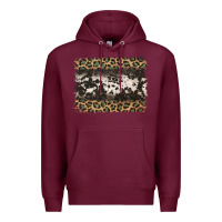 Burgundy leopard cowhide pattern background Premium Hoodie - Jasminsmagicworld