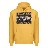 Mustard leopard cowhide pattern background Premium Hoodie - Jasminsmagicworld