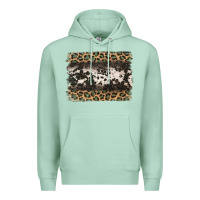 Seafoam leopard cowhide pattern background Premium Hoodie - Jasminsmagicworld
