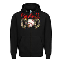Black baseball dad Zipper Hoodie - Zillion Design Studio