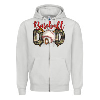 Dove Grey baseball dad Zipper Hoodie - Zillion Design Studio