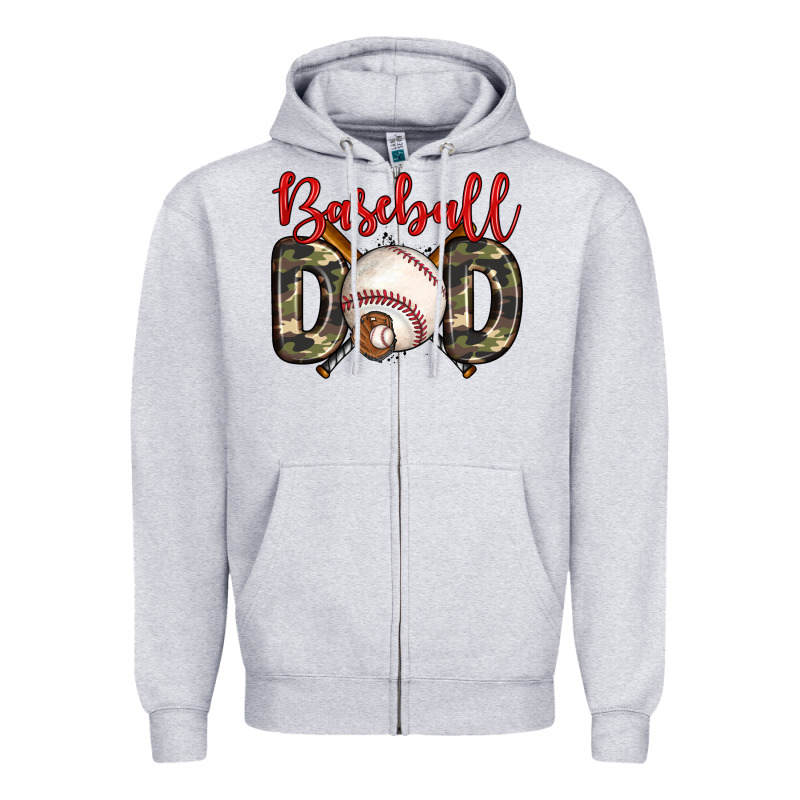 Baseball Dad Zipper Hoodie by Zillion Design Studio | Teevron