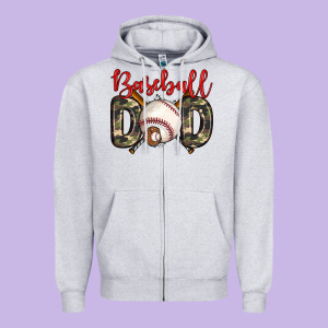 Baseball Dad Zipper Hoodie Designed By Zillion Design Studio