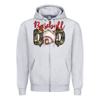 Heather Grey baseball dad Zipper Hoodie - Zillion Design Studio