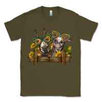 Army Green 2 donkeys with sunflowers Classic Tee - BarkalooDesign