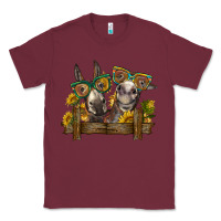 Burgundy 2 donkeys with sunflowers Classic Tee - BarkalooDesign