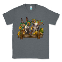 Charcoal Heather 2 donkeys with sunflowers Classic Tee - BarkalooDesign