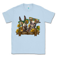 Dusty Blue 2 donkeys with sunflowers Classic Tee - BarkalooDesign