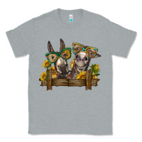 Heather Grey 2 donkeys with sunflowers Classic Tee - BarkalooDesign