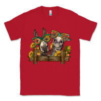 Red 2 donkeys with sunflowers Classic Tee - BarkalooDesign