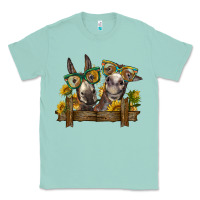 Seafoam 2 donkeys with sunflowers Classic Tee - BarkalooDesign