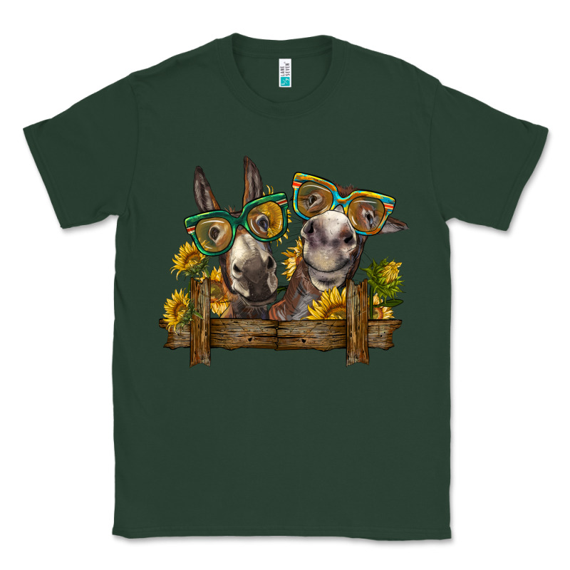 2 Donkeys With Sunflowers Classic Tee by BarkalooDesign | Teevron