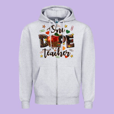 One Dope Teacher Zipper Hoodie Designed By Texasbilliewilder