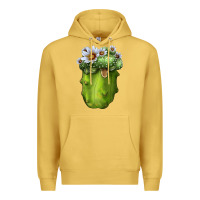 Antique Gold blossfeldia cacti Premium Hoodie - LillyAllenDesigns