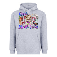 Heather Grey one hop lunch day Heavyweight Hoodie - RacoonDesign