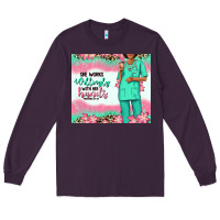 Plum she works willingly with her hands afro nurse Long Sleeve Tee - RanaPortraitStore