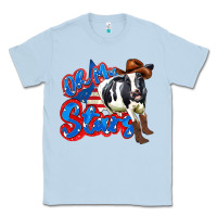 Dusty Blue oh my stars cow Classic Tee - Zillion Design Studio