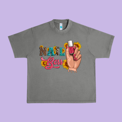 Western Sunflowers Nail Boss Urban Heavy Tee Designed By Artiststas