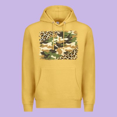 Leopard Camo Pattern Background Premium Hoodie Designed By Jasminsmagicworld