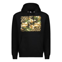 Black leopard camo pattern background Premium Hoodie - Jasminsmagicworld