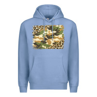 Colony Blue leopard camo pattern background Premium Hoodie - Jasminsmagicworld