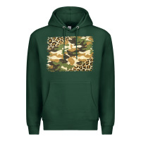 Sports Green leopard camo pattern background Premium Hoodie - Jasminsmagicworld