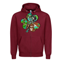 Burgundy western shamrock Zipper Hoodie - RanaPortraitStore