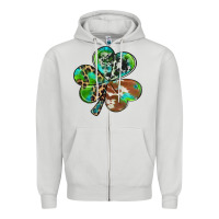 Dove Grey western shamrock Zipper Hoodie - RanaPortraitStore