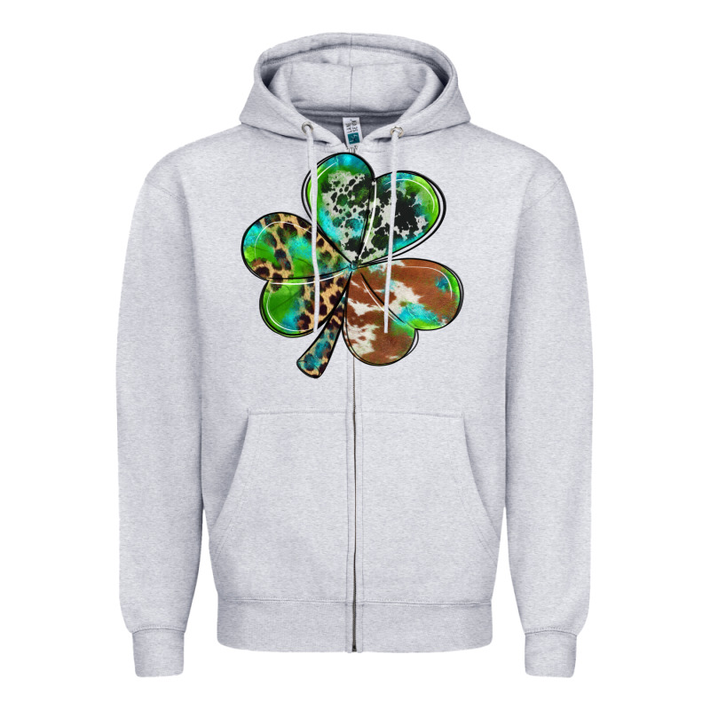 Western Shamrock Zipper Hoodie by RanaPortraitStore | Teevron
