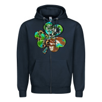 Navy western shamrock Zipper Hoodie - RanaPortraitStore