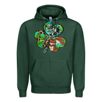 Sports Green western shamrock Zipper Hoodie - RanaPortraitStore