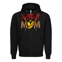 Black softball mom Zipper Hoodie - Zillion Design Studio