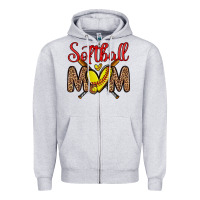 Heather Grey softball mom Zipper Hoodie - Zillion Design Studio