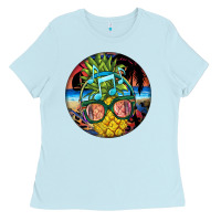 Baby Blue pineapple relaxing Ladies Tee - BarkalooDesign