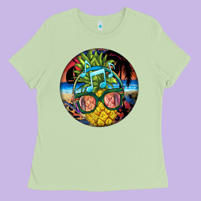 Pineapple Relaxing Ladies Tee Designed By Barkaloodesign