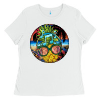 White pineapple relaxing Ladies Tee - BarkalooDesign