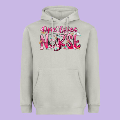 One Loves Nurse Heavyweight Hoodie Designed By Racoondesign