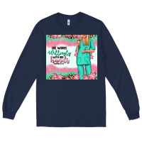 Navy she works willingly with her hands blonde nurse Long Sleeve Tee - RanaPortraitStore