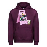Mauve Wine caution i haven't had my coffee yet Urban Hoodie - MaliasSmallBusiness