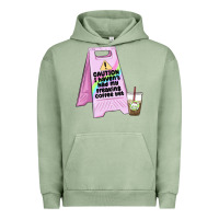 Pigment Oil Green caution i haven't had my coffee yet Urban Hoodie - MaliasSmallBusiness