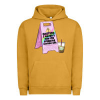 Pigment Peanut Butter caution i haven't had my coffee yet Urban Hoodie - MaliasSmallBusiness
