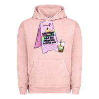 Pigment Salmon caution i haven't had my coffee yet Urban Hoodie - MaliasSmallBusiness