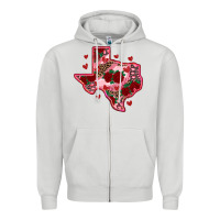 Dove Grey valentine' s day texas map with roses Zipper Hoodie - RanaPortraitStore