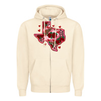 Sandshell valentine' s day texas map with roses Zipper Hoodie - RanaPortraitStore
