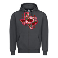 Smoke valentine' s day texas map with roses Zipper Hoodie - RanaPortraitStore