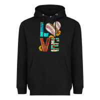 Black western love baseball Heavyweight Hoodie - HRA Design Shop