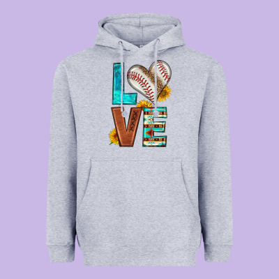 Western Love Baseball Heavyweight Hoodie Designed By Hra Design Shop