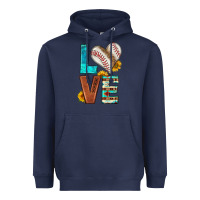 Navy western love baseball Heavyweight Hoodie - HRA Design Shop