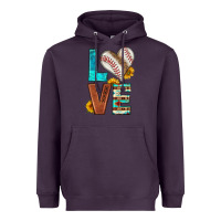 Plum western love baseball Heavyweight Hoodie - HRA Design Shop