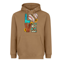 Toasted Coconut western love baseball Heavyweight Hoodie - HRA Design Shop